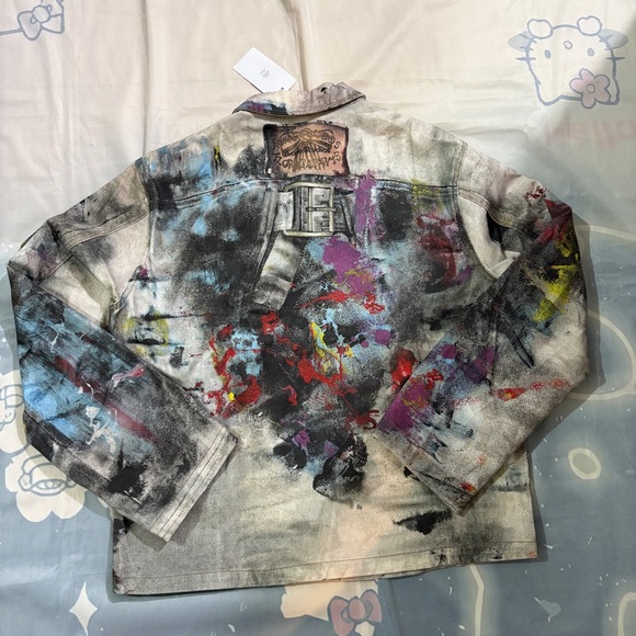 Acne Studios Splatter Print Denim Jacket - Picture 7 of 8